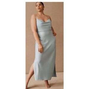BHLDN Ice Blue Cali Satin Dress